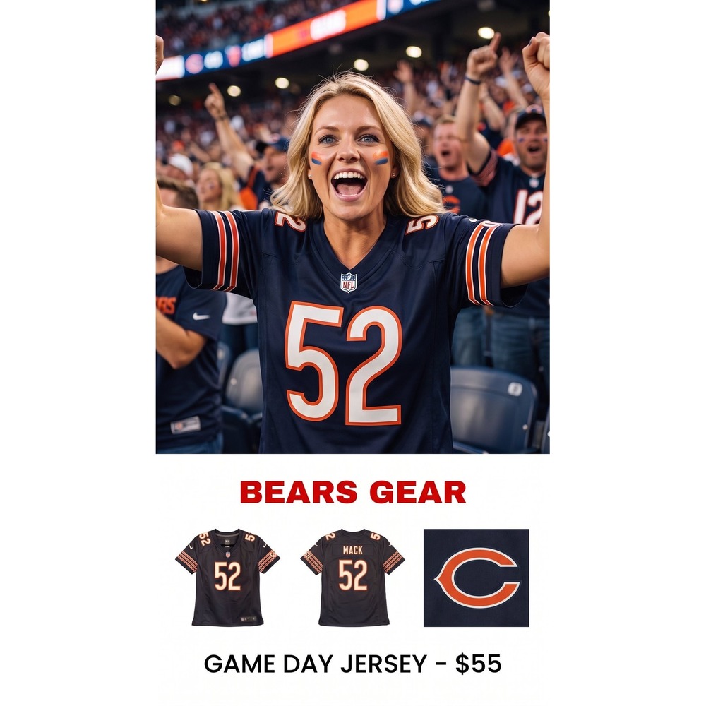 Nike NFL Chicago Bears Khalil Mack #52 Game Jersey - Navy Blue - Small
